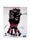Wayne Gretzky/ Mark Messier Hug Celebration Dual Signed 16"x20" Photo